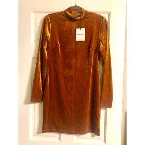 Rust Velvet Mini Dress
